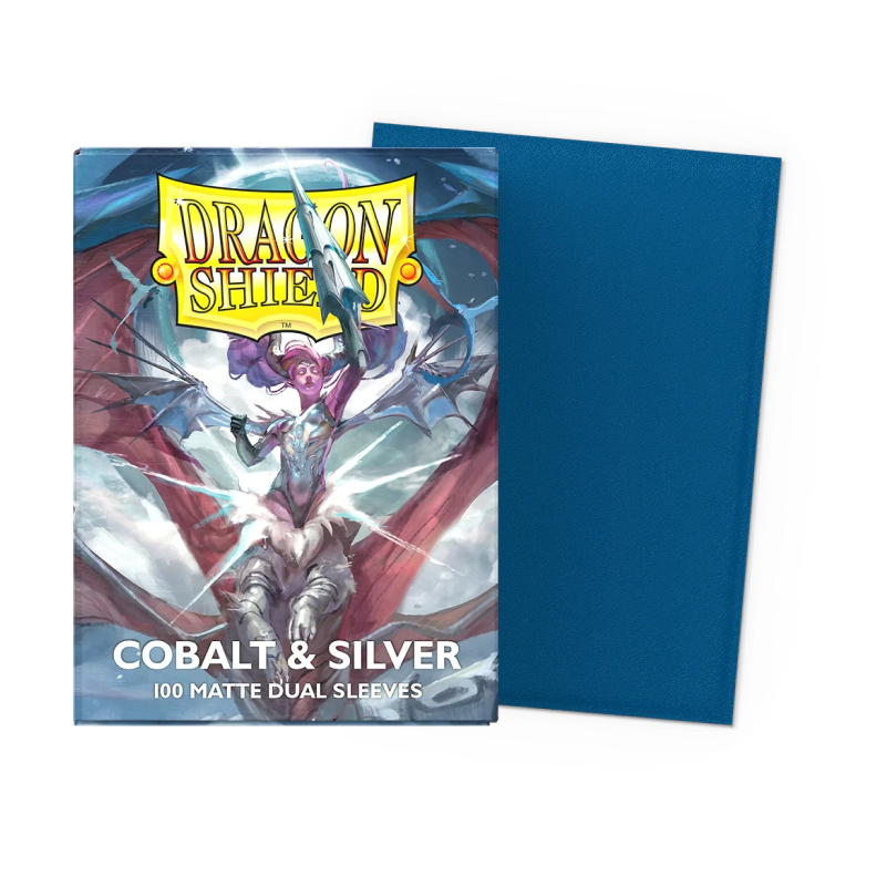 Dragon Shield Cobalt & Silver Matte Dual Sleeves