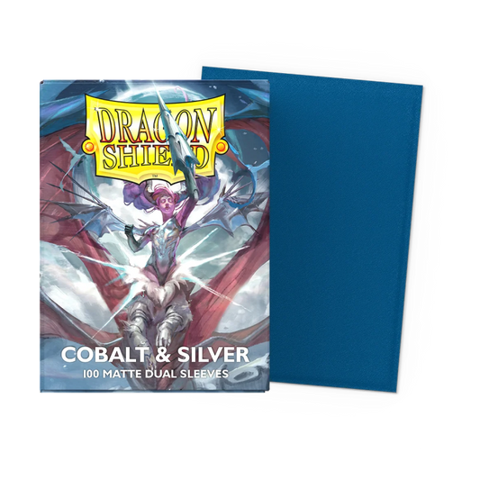 Dragon Shield Cobalt & Silver Matte Dual Sleeves